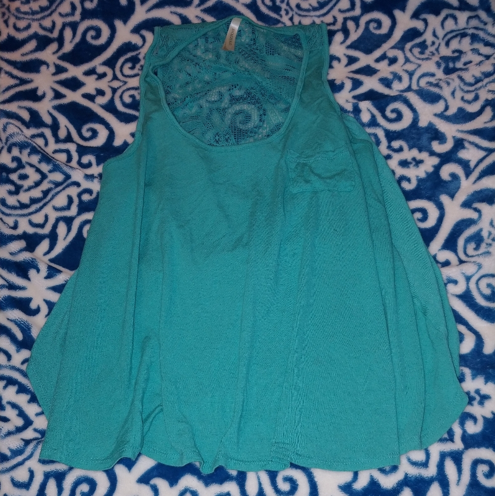 Bozzolo tank top. Size Lg. Sea green.